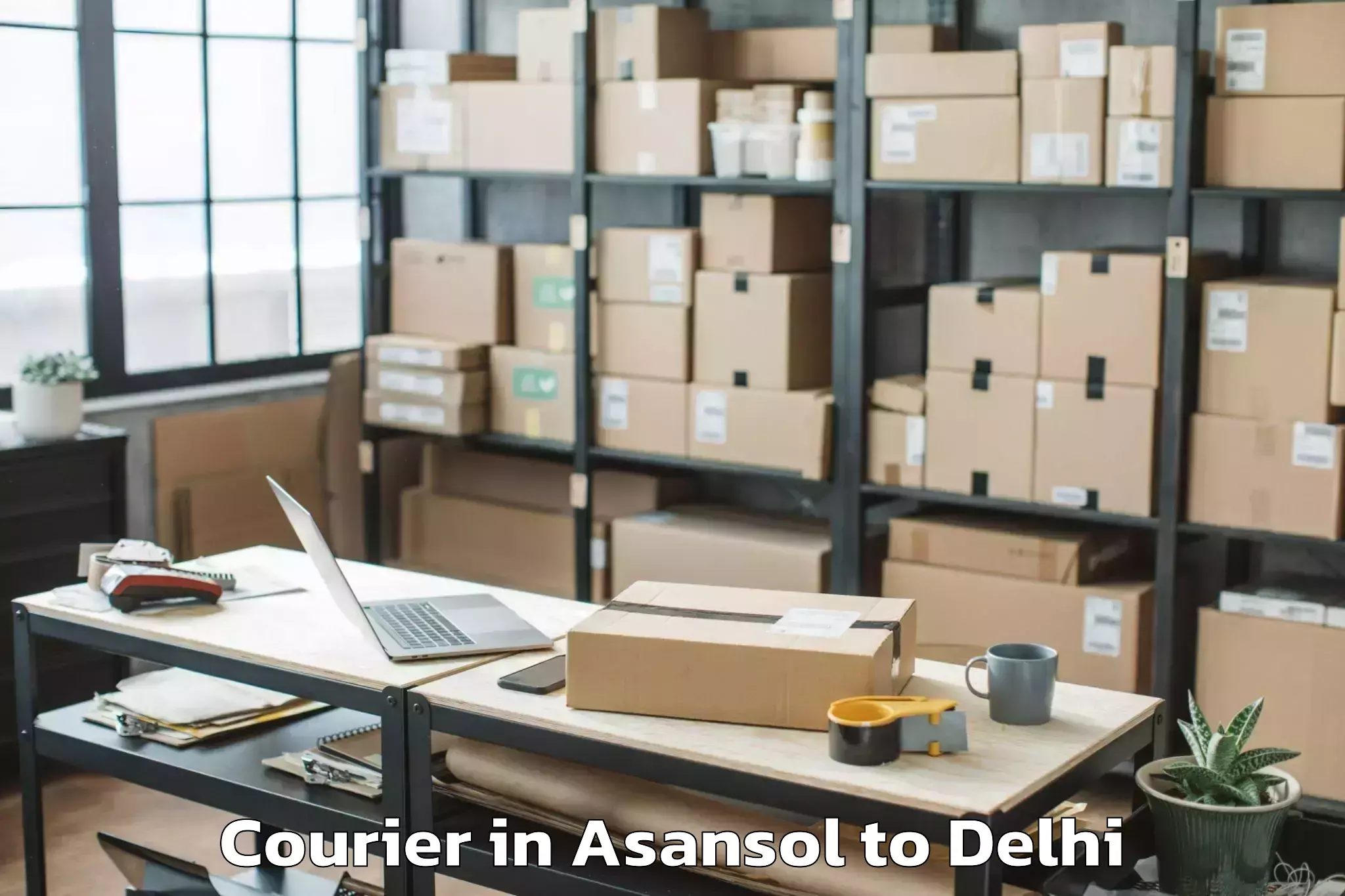 Get Asansol to Parsvnath Mall Akshardham Courier